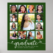 Poster Green Graduation K-12 Photo Collage Script moderne (Devant)