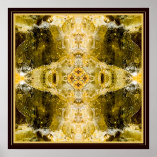 Poster Green grenade I gemstone fractal art