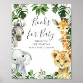 Poster Green Jungle Safari Animaux Livres Pour Baby Sign (Devant)
