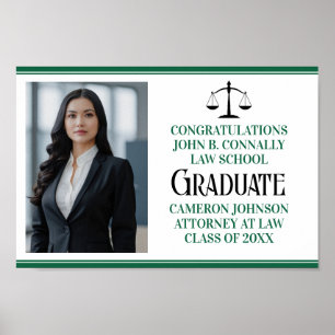 Poster Green Law School Photo Graduation Party