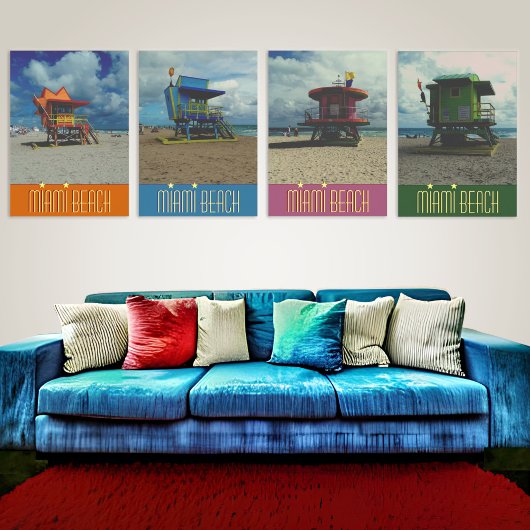 Poster Green Lifeguard Tower Miami Beach