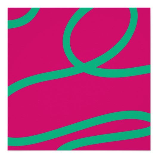 Poster – Green Lines on Pink (Devant)