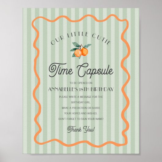 Poster Green Little Cutie Citrus Birthday Time Capsule (Devant)