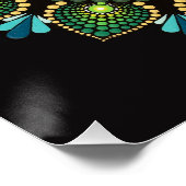 Poster Green Mandala | Handpainted | Sacred Geometry (Coin)