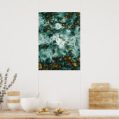 Poster Green Marble Texture (Cuisine)