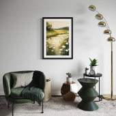 Poster Green Meadow - Paysage Fleur sauvage serein