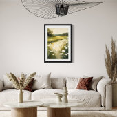 Poster Green Meadow - Paysage Fleur sauvage serein