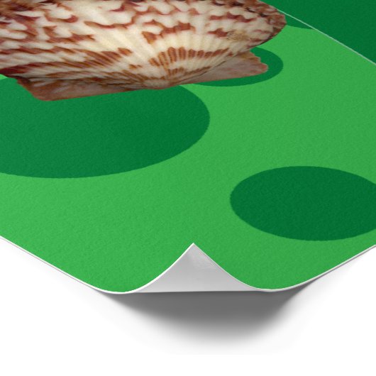 Poster Green Mermaid with wings and Dolphin Print (Coin)