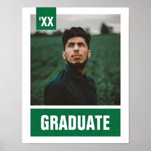 Poster Green Modern Textured Photo Graduation