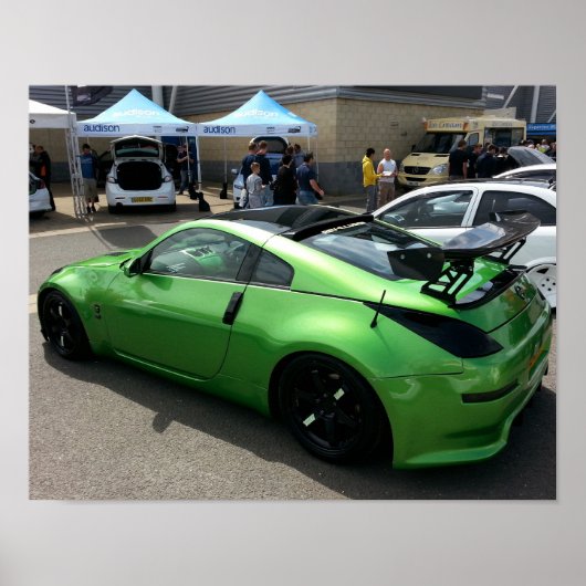 Poster Green Nissan 350Z aux Nationals Modifiés 2015. (Devant)