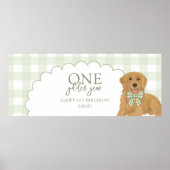 Poster Green One Golden Year Retriever Puppy 1st Birthday (Devant)