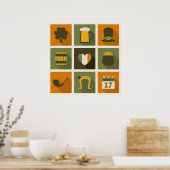 Poster Green & Orange Retro St. Patrick's Day Collage (Cuisine)