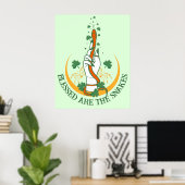 Poster Green & Orangle All Snakes Day Shamrock Serpent (Bureau à domicile)