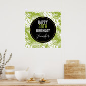 Poster Green Palm Feuille Rainforest Motif Anniversaire (Cuisine)