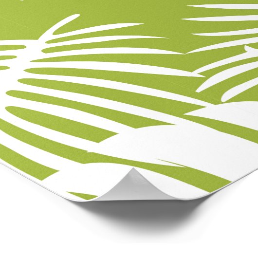 Poster Green Palm Leaves Rainforest Pattern (Coin)