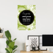 Poster Green Palm Leaves Rainforest Pattern (Bureau à domicile)