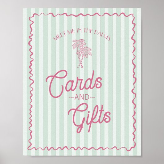 Poster Green Palm Springs Pastel Beach Cartes & Cadeaux (Devant)