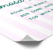 Poster Green Palms Pink Stripes Mimosa Bar (Coin)