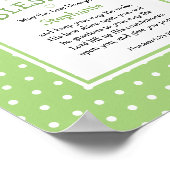 Poster Green Polka Dot Name Blessing Nursery (Coin)