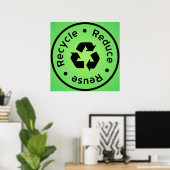 Poster Green Reduce, Reuse, Recycle (Bureau à domicile)