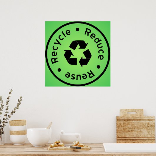 Poster Green Reduce, Reuse, Recycle (Cuisine)