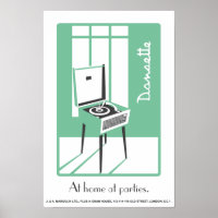 Green Retro Dansette joueur de record Pop Art post