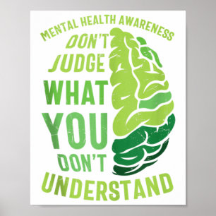 Poster Green Ribbon Warrior & Supporters - Mental Hea