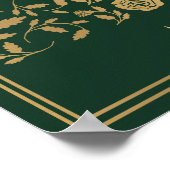 Poster Green Royal Médieval Gold Sword Mariage Bienvenue (Coin)