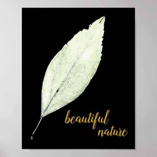 Poster Green Rustic leaf Nature Love Art Paint (Devant)