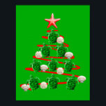 Poster Green Sea Turtles Christmas Tree<br><div class="desc">Are you celebrating Christmas on the coast or the islands? Add some coastal style to your Christmas celebrations with this Xmas tree of turtles and seashells for a tropical island
or coastal Christmas.</div>
