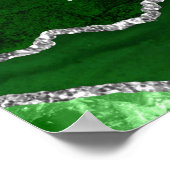 Poster Green Silver Agate Wedding Seating Chart 12 Table (Coin)