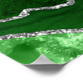 Poster Green Silver Agate Wedding Seating Chart 12 Table (Coin)