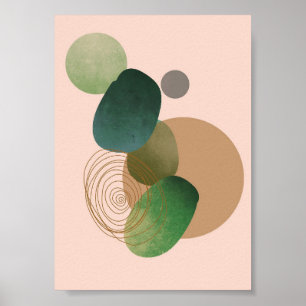 Poster Green Simple Boho Dessins Boho Chic Aesthétique Bo