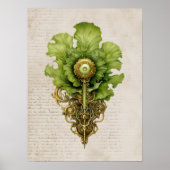 Poster Green Steampunk laitue mur art, cuisine (Devant)