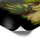 Poster Green Stegosaurus and Desert Pool (Coin)