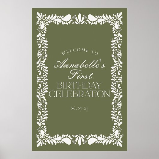 Poster Green Talavera Carrelage Fiesta Anniversaire Fête (Devant)