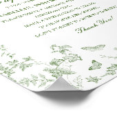 Poster Green Toile Floral Time Capsule Baby Jeu d'anniver (Coin)