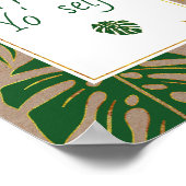 Poster Green tropical feuille mariage Traitez-vous signe (Coin)