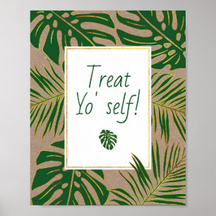 Poster Green tropical feuille mariage Traitez-vous signe
