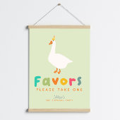 Poster Green Two Silly Goose 2nd Birthday Favor Sign