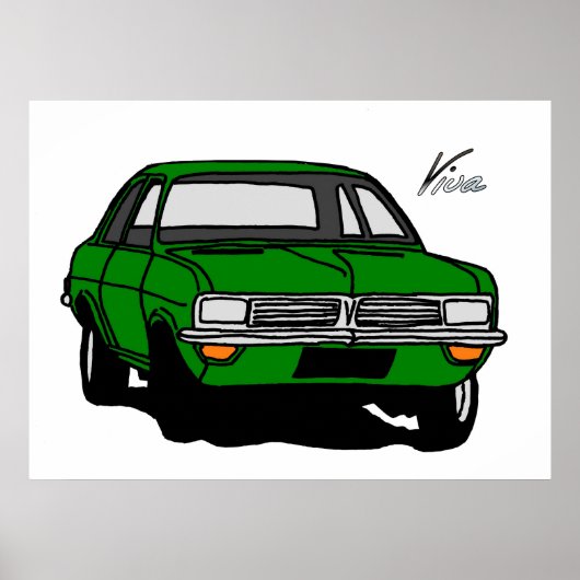 Poster Green Vauxhall Viva HC (Devant)