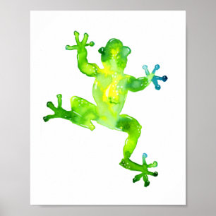 Poster Green Watercolor Frog