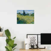 Poster Green Wheat Field with Cypress 1889 par Vincent va (Bureau à domicile)