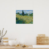 Poster Green Wheat Field with Cypress 1889 par Vincent va (Cuisine)