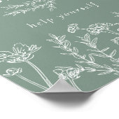 Poster Green Wildflower Bridal Shower Bubbly Bar Sign (Coin)