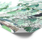 Poster Green Winter Forest Drive par Baby shower (Coin)