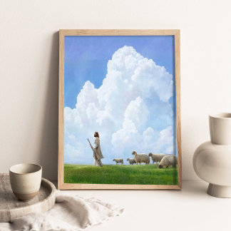 Poster Greener Pastures, Christian Wall Art, The Good She