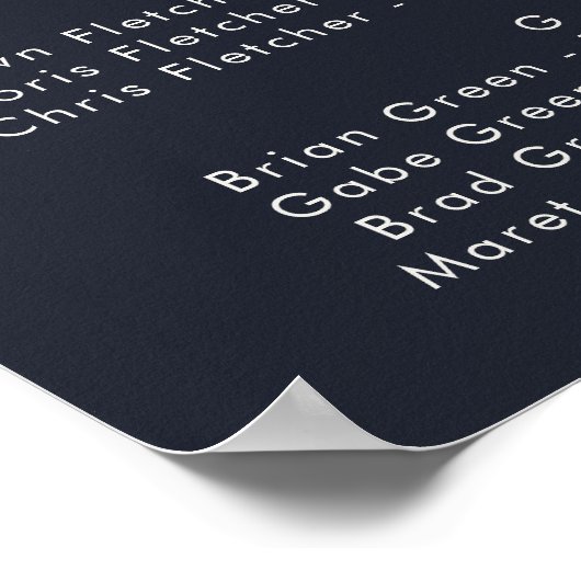 Poster Greenery and Gold Leaf | Dark Navy Alphabetical (Coin)