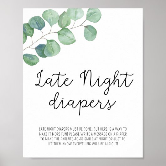 Poster Greenery Eucalyptus - Couches de Nuit pour Bébé (Devant)