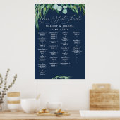 POSTER GREENERY EUCALYPTUS NAVY SEATING CHART, ALPHA (Cuisine)